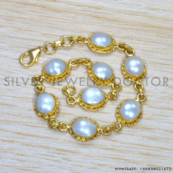 Pearl 925 Sterling Silver Bracelet (GBR-609) Pearl 925 Sterling Silver Bracelet (GBR-609)