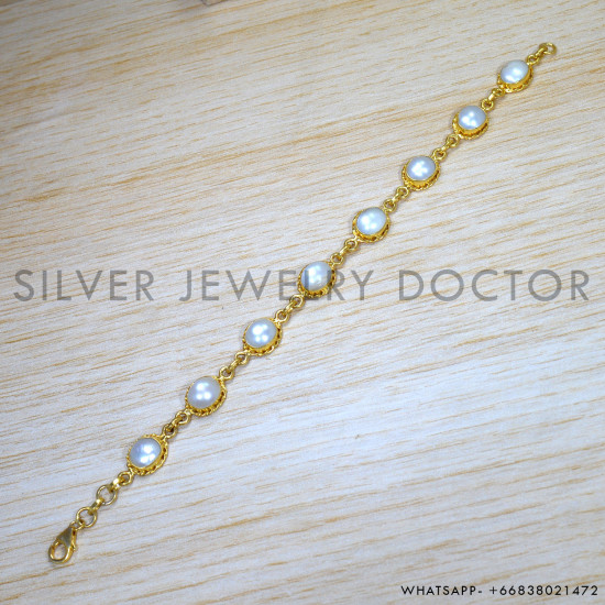 Pearl 925 Sterling Silver Bracelet (GBR-609) Pearl 925 Sterling Silver Bracelet (GBR-609)