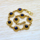 Blue Sunstone Wedding Jewellery Real Gold Plated Sterling Silver Bracelet GBR-612