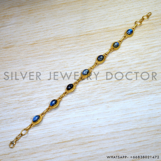 Labradorite 925 Sterling Silver Bracelet (GBR-614) Labradorite 925 Sterling Silver Bracelet (GBR-614)
