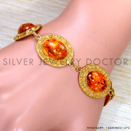 Amber 925 Sterling Silver Bracelet (GBR-616) Amber 925 Sterling Silver Bracelet (GBR-616)