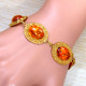 Ancient Look Jewellery Amber Gemstone Gold Plated Sterling Silver Bracelet GBR-616