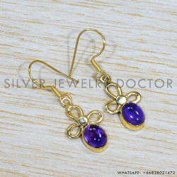 Amethyst 925 Sterling Silver Earrings (GE-538)