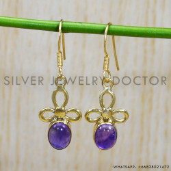 Amethyst 925 Sterling Silver Earrings (GE-538)