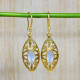 Anniversary Gift Jewelry Rainbow Moonstone Gold Plated Sterling Silver Earrings GE-542