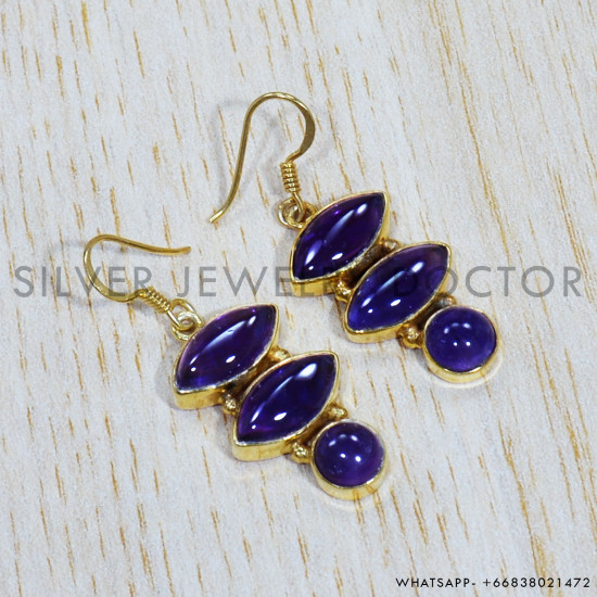 Amethyst 925 Sterling Silver Earrings (GE-545) Amethyst 925 Sterling Silver Earrings (GE-545)