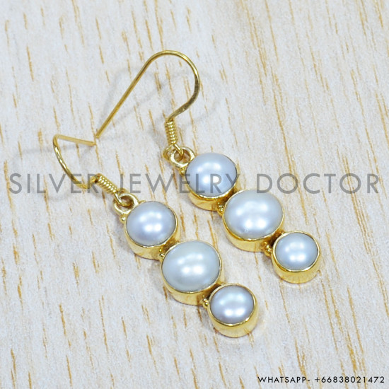 Pearl 925 Sterling Silver Earrings (GE-548) Pearl 925 Sterling Silver Earrings (GE-548)