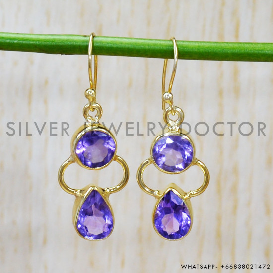 Amethyst 925 Sterling Silver Earrings (GE-550) Amethyst 925 Sterling Silver Earrings (GE-550)