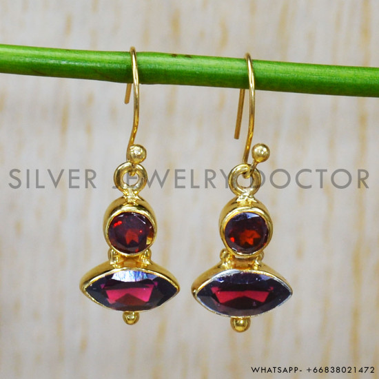 Garnet 925 Sterling Silver Earrings (GE-551) Garnet 925 Sterling Silver Earrings (GE-551)