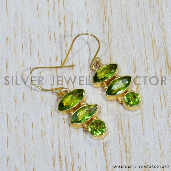 Peridot 925 Sterling Silver Earrings (GE-552) Peridot 925 Sterling Silver Earrings (GE-552)