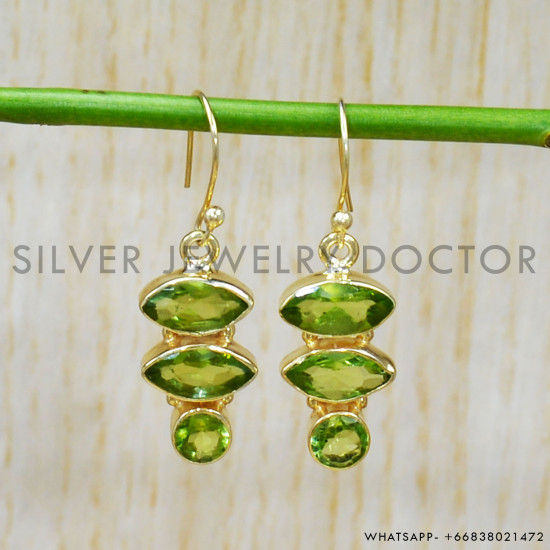 Peridot 925 Sterling Silver Earrings (GE-552) Peridot 925 Sterling Silver Earrings (GE-552)