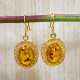 Beautiful Amber Gemstone Jewellery Gold Plated Sterling Silver Earrings GE-583
