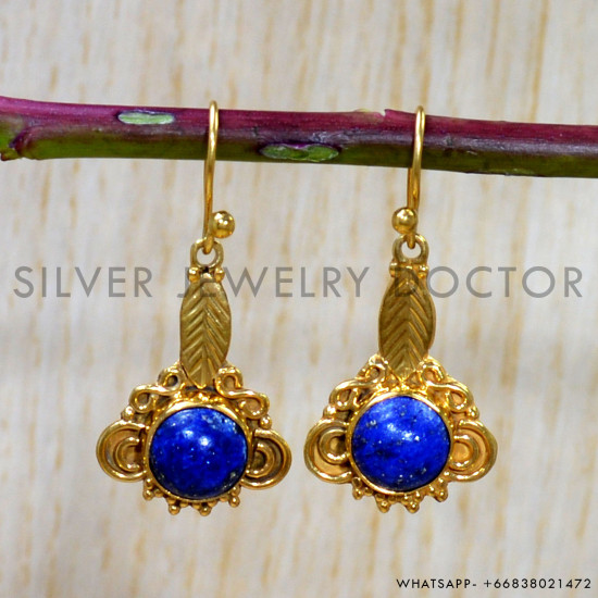 Lapis Lazuli 925 Sterling Silver Earrings (GE-594) Lapis Lazuli 925 Sterling Silver Earrings (GE-594)