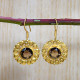 Beautiful Wedding Jewellery Smoky Quartz Gemstone Gold Plated Sterling Silver Earrings GE-601
