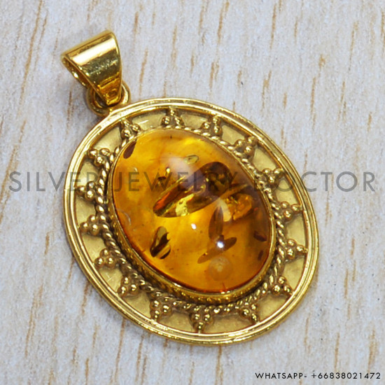 Amber 925 Sterling Silver Pendant (GP-572) Amber 925 Sterling Silver Pendant (GP-572)