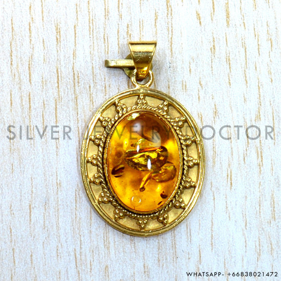 Amber 925 Sterling Silver Pendant (GP-572) Amber 925 Sterling Silver Pendant (GP-572)