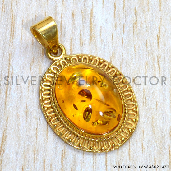 Amber 925 Sterling Silver Pendant (GP-573) Amber 925 Sterling Silver Pendant (GP-573)