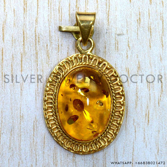 Amber 925 Sterling Silver Pendant (GP-573) Amber 925 Sterling Silver Pendant (GP-573)