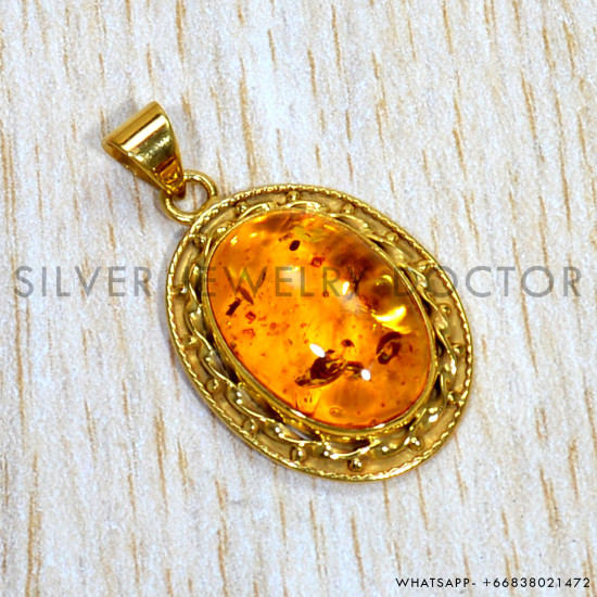 Amber 925 Sterling Silver Pendant (GP-576) Amber 925 Sterling Silver Pendant (GP-576)