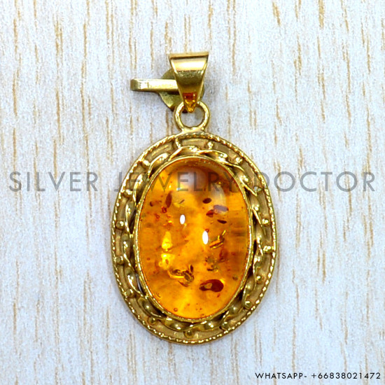 Amber 925 Sterling Silver Pendant (GP-576) Amber 925 Sterling Silver Pendant (GP-576)