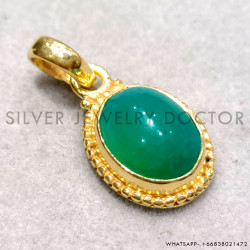 Green Onyx 925 Sterling Silver Pendant (GP-825)