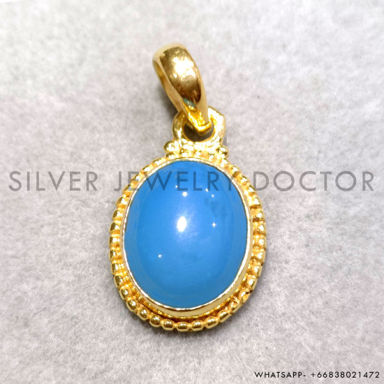 Blue Chacedony 925 Sterling Silver Pendant (GP-826) Blue Chacedony 925 Sterling Silver Pendant (GP-826)