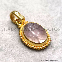 Rose Quartz 925 Sterling Silver Pendant (GP-828)