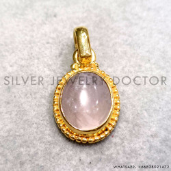 Rose Quartz 925 Sterling Silver Pendant (GP-828)