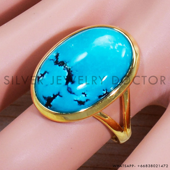 Turquoise 925 Sterling Silver Ring (GR-492)