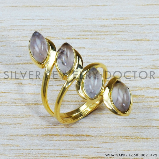 Rose Quartz 925 Sterling Silver Ring (GR-506) Rose Quartz 925 Sterling Silver Ring (GR-506)