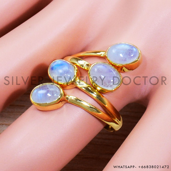 Rainbow Moonstone 925 Sterling Silver Ring (GR-508) Rainbow Moonstone 925 Sterling Silver Ring (GR-508)