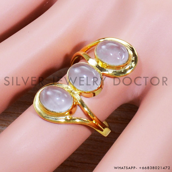 Rose Quartz 925 Sterling Silver Ring (GR-509) Rose Quartz 925 Sterling Silver Ring (GR-509)