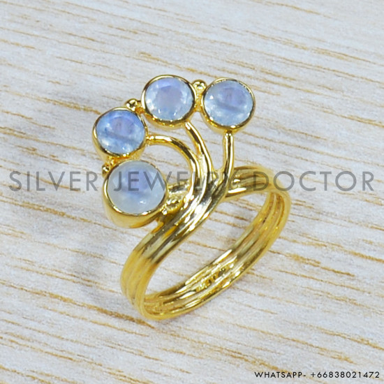 Rainbow Moonstone 925 Sterling Silver Ring (GR-515) Rainbow Moonstone 925 Sterling Silver Ring (GR-515)