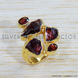 Garnet 925 Sterling Silver Ring (GR-523)