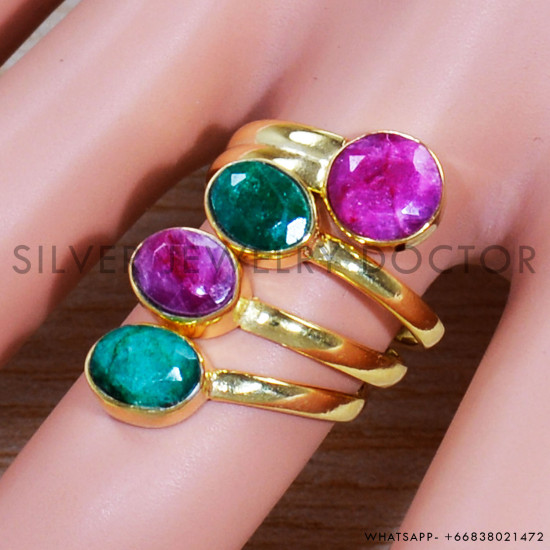 Emerald 925 Sterling Silver Ring (GR-534) Emerald 925 Sterling Silver Ring (GR-534)