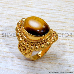 Tiger Eye 925 Sterling Silver Ring (GR-625)