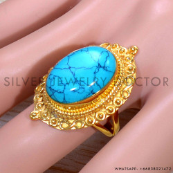 Turquoise 925 Sterling Silver Ring (GR-636)