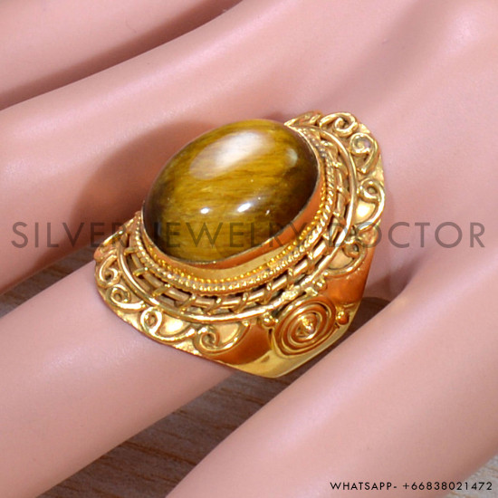 Tiger Eye 925 Sterling Silver Ring (GR-641) Tiger Eye 925 Sterling Silver Ring (GR-641)