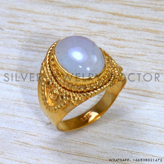 Rainbow Moonstone 925 Sterling Silver Ring (GR-655) Rainbow Moonstone 925 Sterling Silver Ring (GR-655)