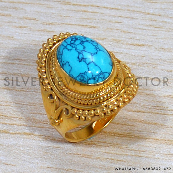 Turquoise 925 Sterling Silver Ring (GR-656) Turquoise 925 Sterling Silver Ring (GR-656)