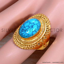 Turquoise 925 Sterling Silver Ring (GR-656)