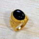 Black Onyx Gemstone Gold Plated Sterling Silver Unique Jewellery Ring GR-662