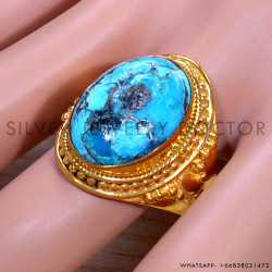 Copper Turquoise 925 Sterling Silver Ring (GR-676)