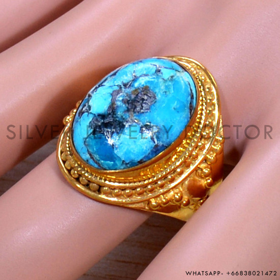 Copper Turquoise 925 Sterling Silver Ring (GR-676) Copper Turquoise 925 Sterling Silver Ring (GR-676)