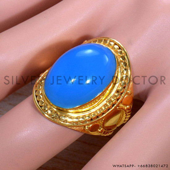 Chalcedony 925 Sterling Silver Ring (GR-687)