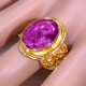 Anniversary Gift Jewellery Gold Plated Sterling Silver Ruby Gemstone Ring GR-696