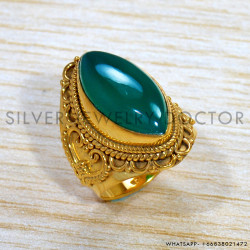 Green Onyx 925 Sterling Silver Ring (GR-701)