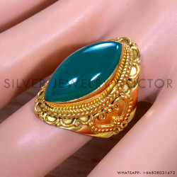 Green Onyx 925 Sterling Silver Ring (GR-701)