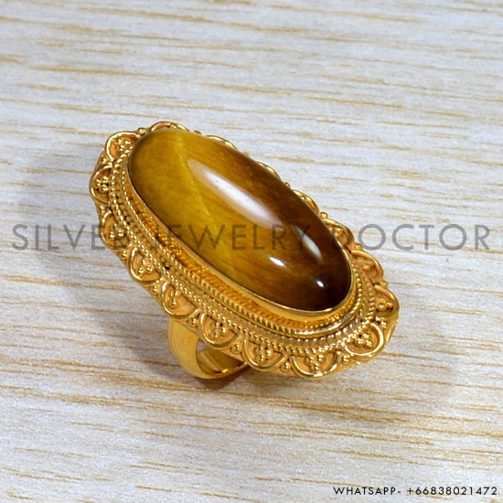 Tiger Eye 925 Sterling Silver Ring (GR-704) Tiger Eye 925 Sterling Silver Ring (GR-704)