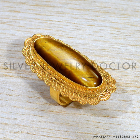 Tiger Eye 925 Sterling Silver Ring (GR-707) Tiger Eye 925 Sterling Silver Ring (GR-707)